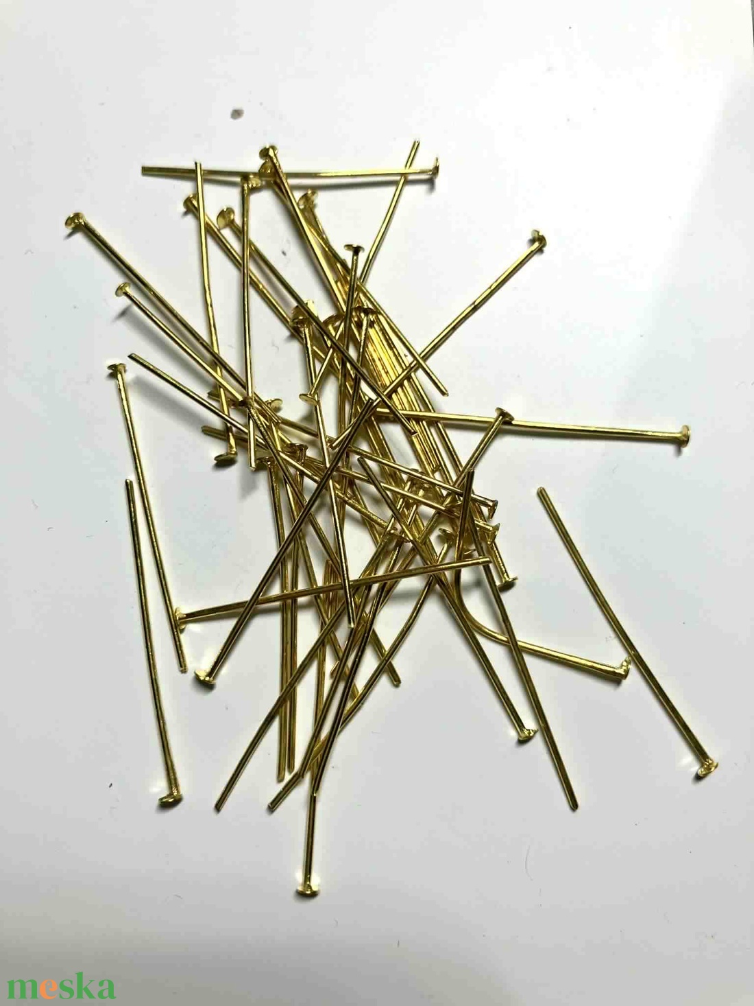 100 db szerelőpálca 30 mm arany színű - kellékek & szerszámok - gyöngyfűzés kellékek - szerelőpálca - Meska.hu