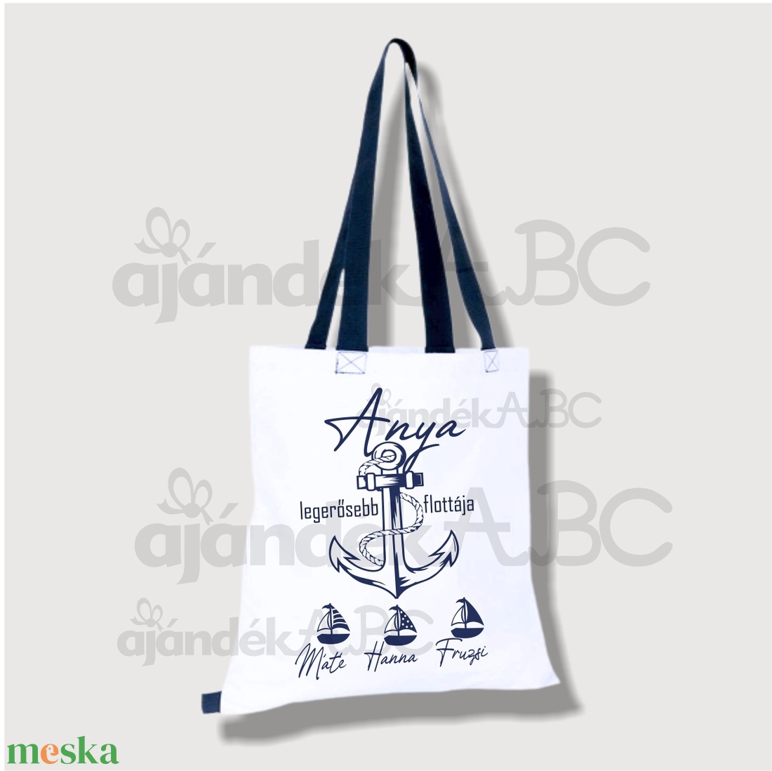 Vászon bevásárló táska anyukáknak, nagymamáknak - táska & tok - bevásárlás & shopper táska - shopper, textiltáska, szatyor - Meska.hu