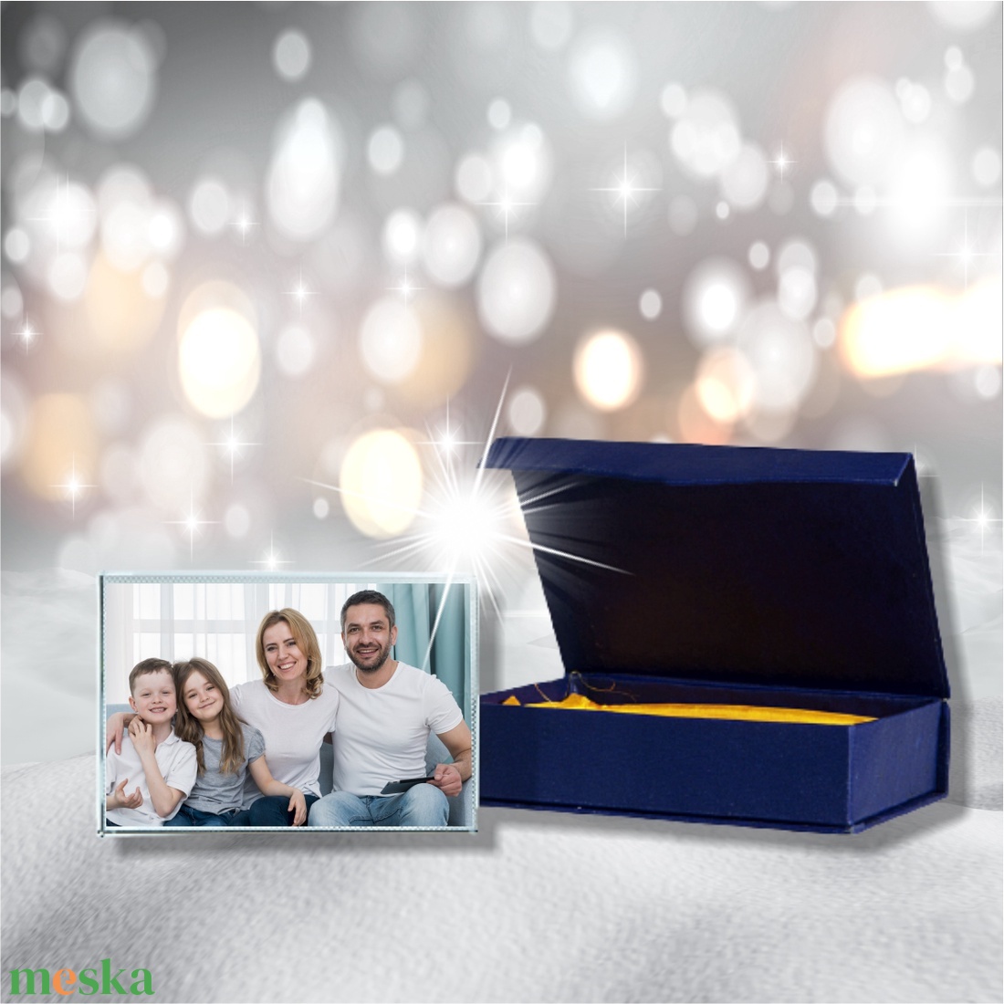 3D fotókristály díszdobozban - otthon & életmód - dekoráció - asztal és polc dekoráció - díszüveg - Meska.hu