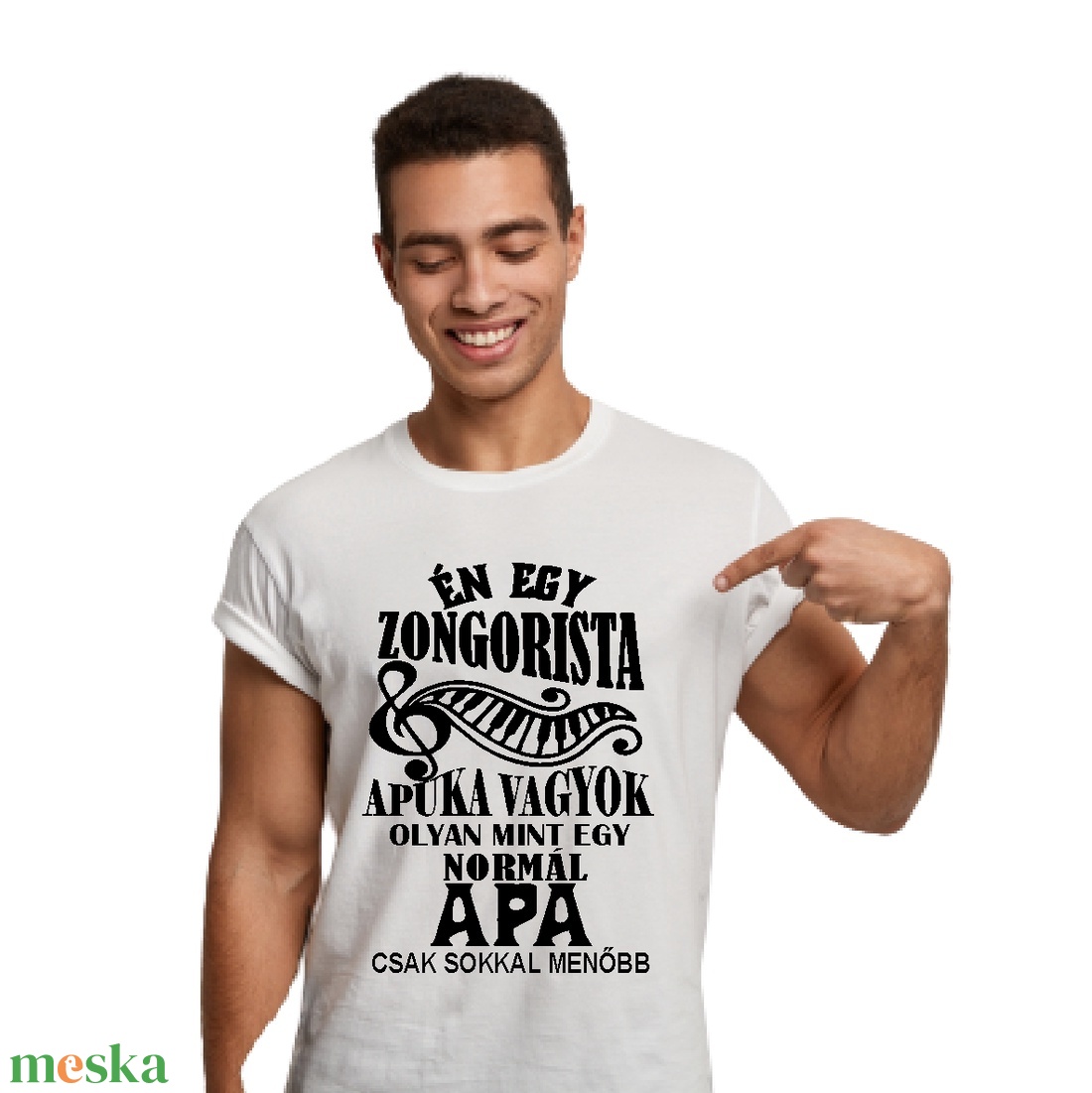 Zongorista apuka póló - ruha & divat - férfi ruha - póló - Meska.hu