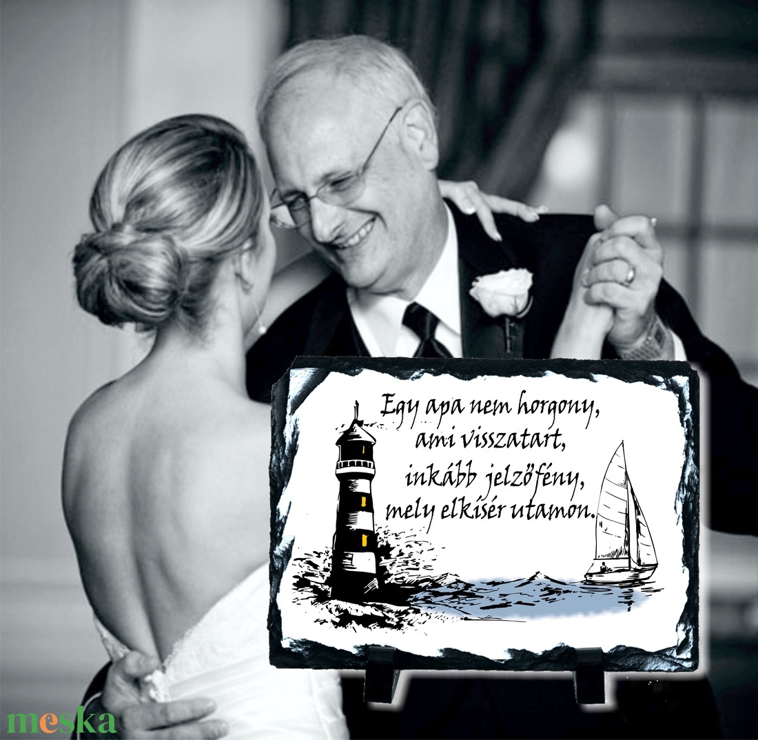 Kőlap Apáknak, Örömapáknak - esküvő - emlék & ajándék - szülőköszöntő ajándék - Meska.hu