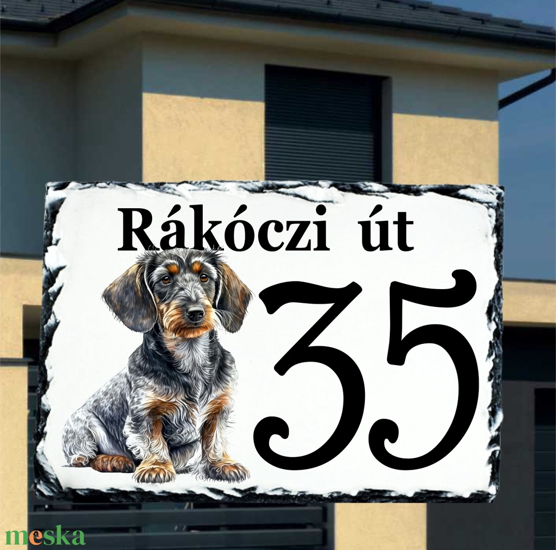 Házszám tábla - tacskó - otthon & életmód - ház & kert - házszám - Meska.hu