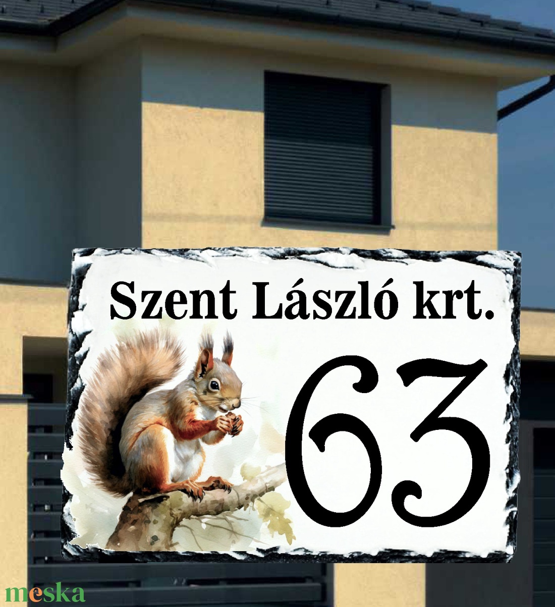 Házszám tábla - mókus - otthon & életmód - ház & kert - házszám - Meska.hu