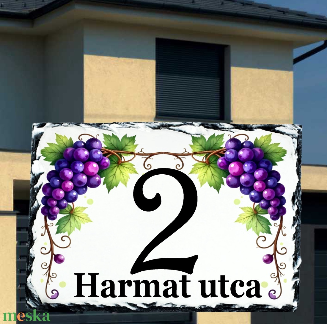 Házszámtábla szőlő mintával - otthon & életmód - ház & kert - házszám - Meska.hu
