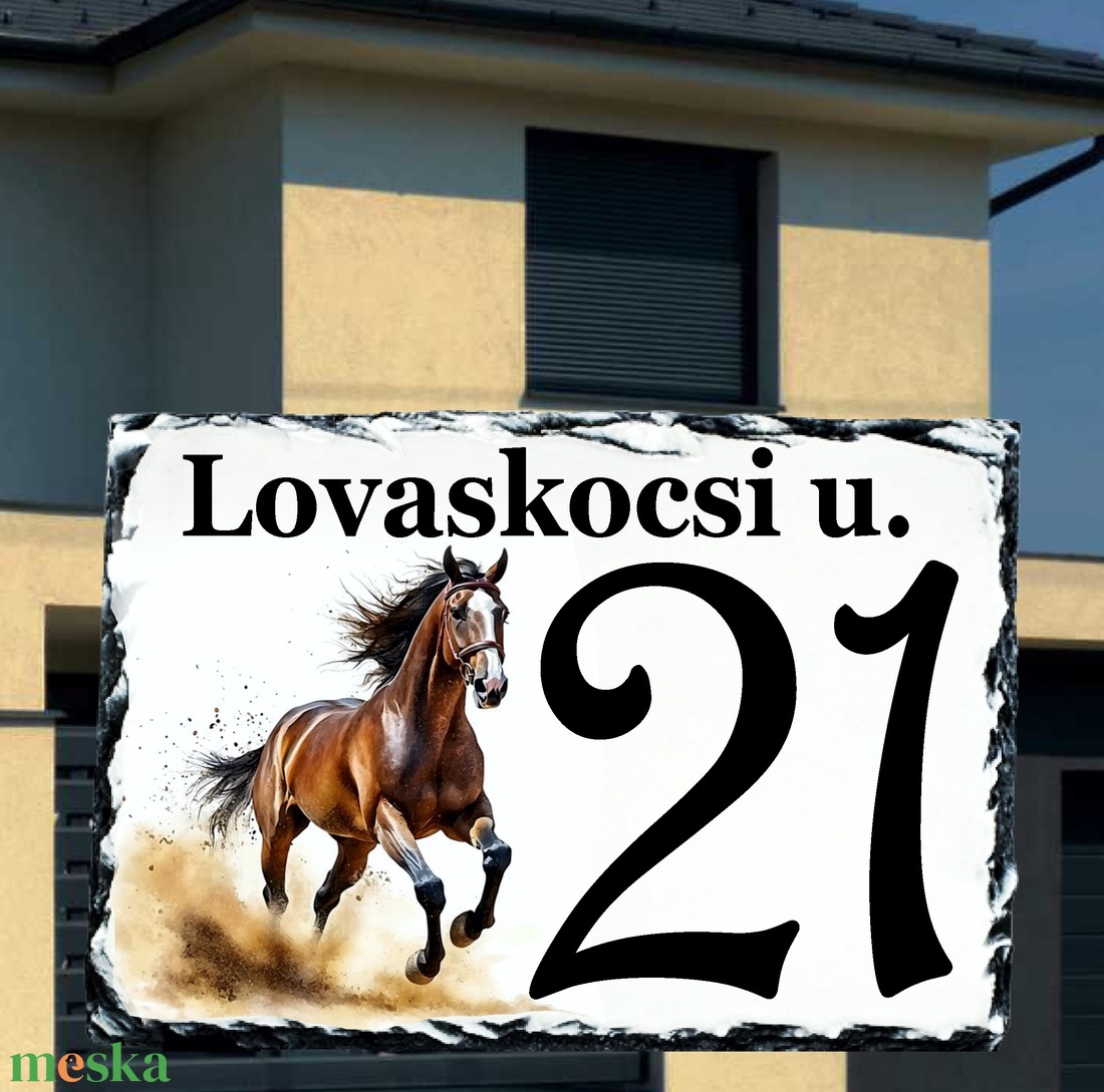 Házszámtábla ló mintával - otthon & életmód - ház & kert - házszám - Meska.hu