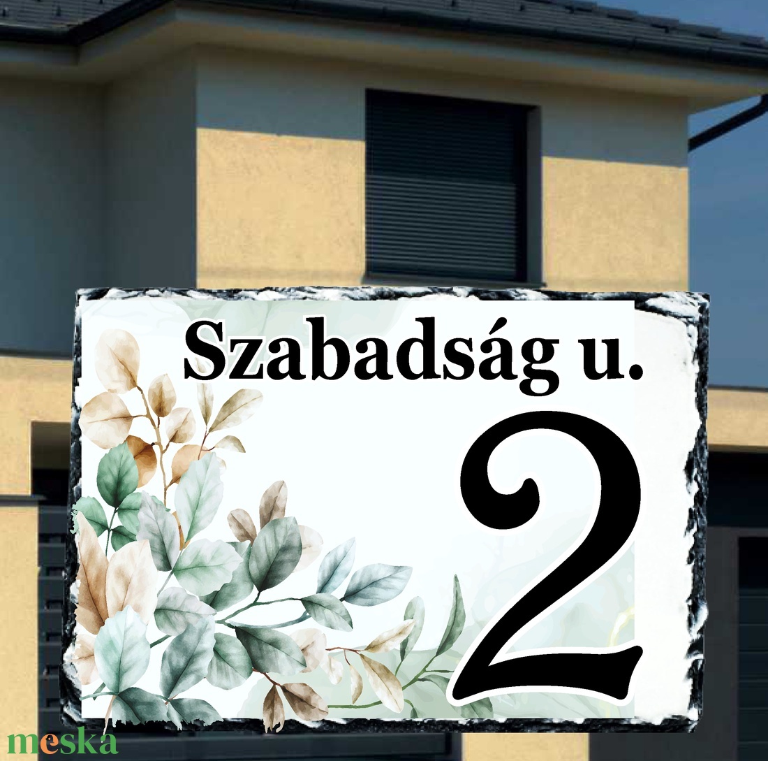 Egyedi festett házszámtábla levél mintával - otthon & életmód - ház & kert - házszám - Meska.hu Egyedi festett házszámtábla levél mintával - otthon & életmód - ház & kert - házszám - Meska.hu