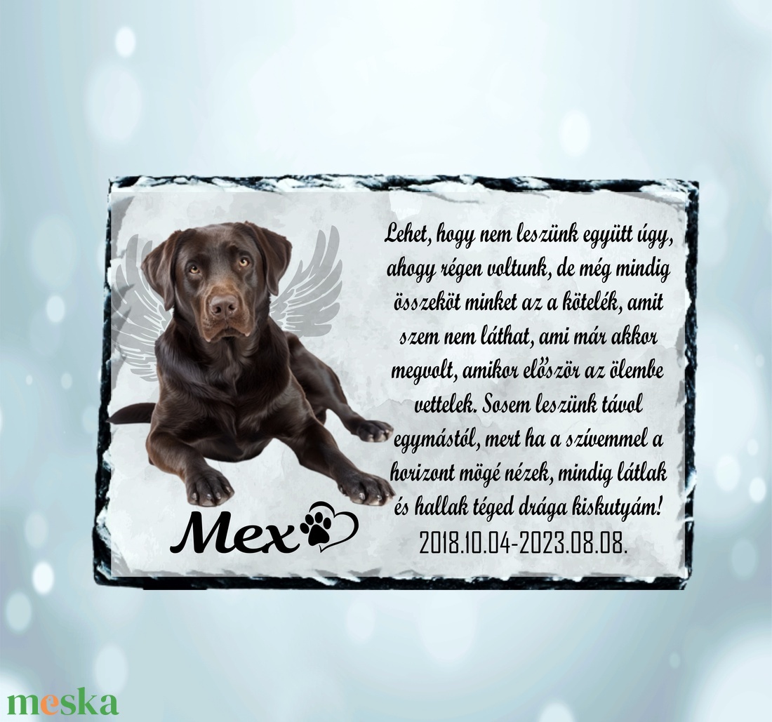 Fényképes síremlék, emléktábla kutyáknak - otthon & életmód - dekoráció - dísztárgy - Meska.hu