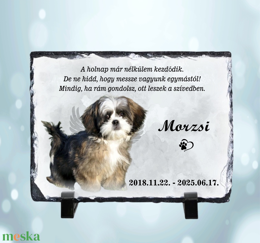 Fényképes síremlék, emléktábla kutyáknak - otthon & életmód - dekoráció - dísztárgy - Meska.hu