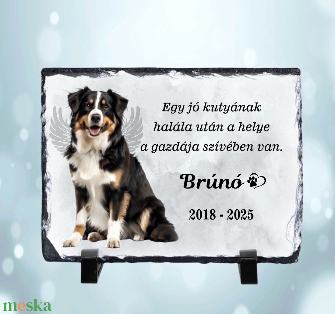 Fényképes síremlék, emléktábla kutyáknak - otthon & életmód - dekoráció - dísztárgy - Meska.hu