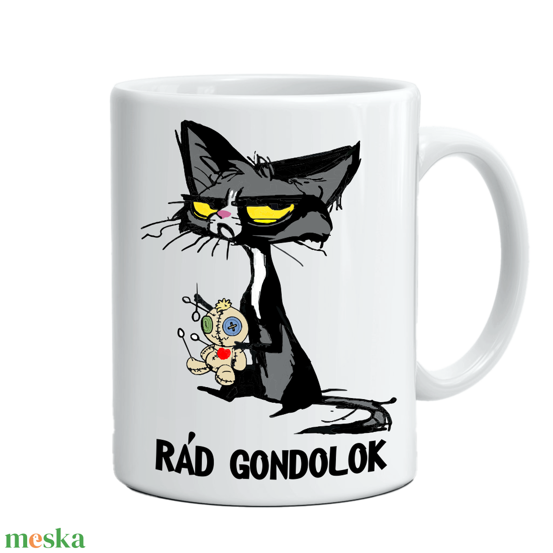 Vicces macskás bögre Karácsonyra (is) - otthon & életmód - konyhafelszerelés, tálalás - tálalás - bögre & csésze - Meska.hu