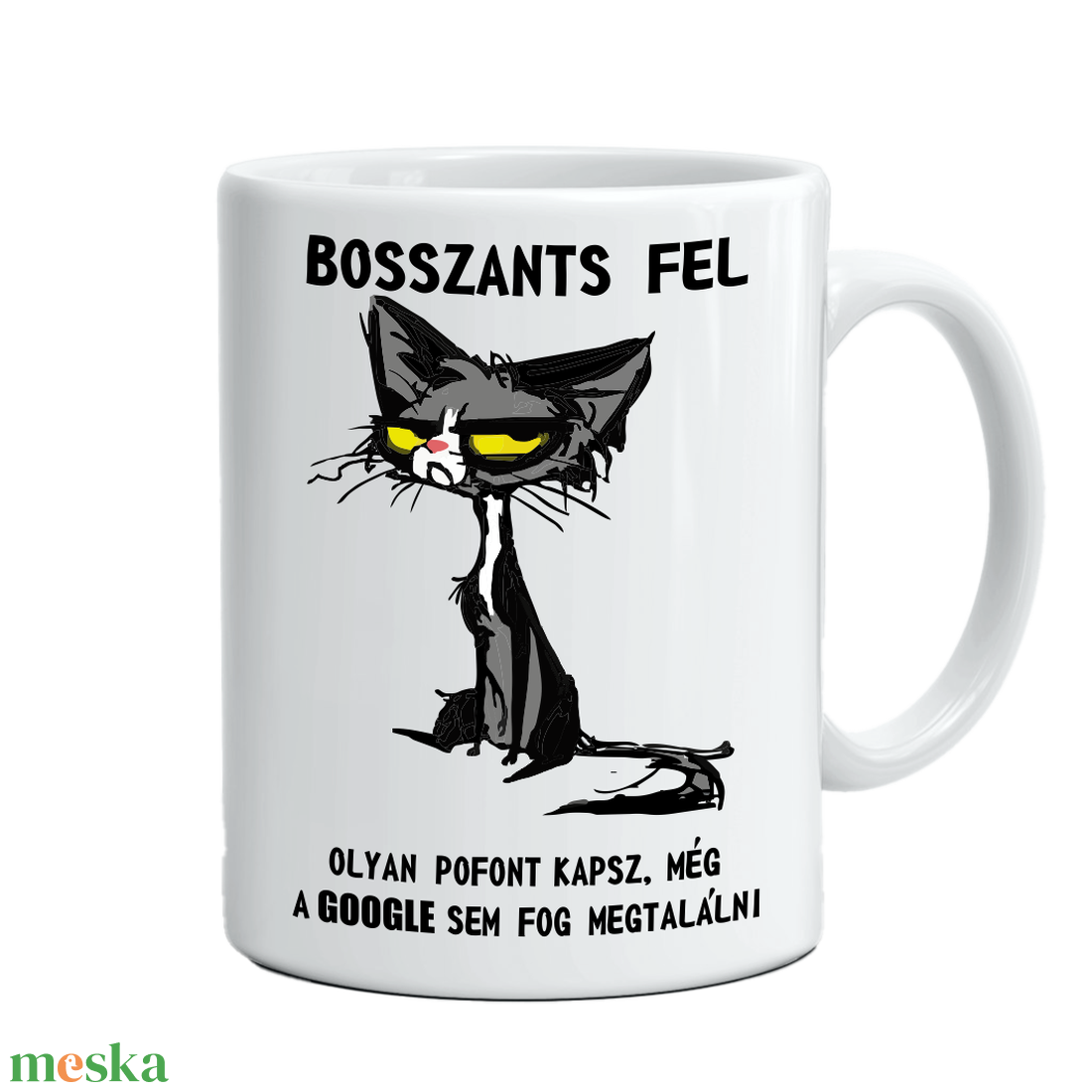 Vicces macskás bögre Karácsonyra (is) - otthon & életmód - konyhafelszerelés, tálalás - tálalás - bögre & csésze - Meska.hu