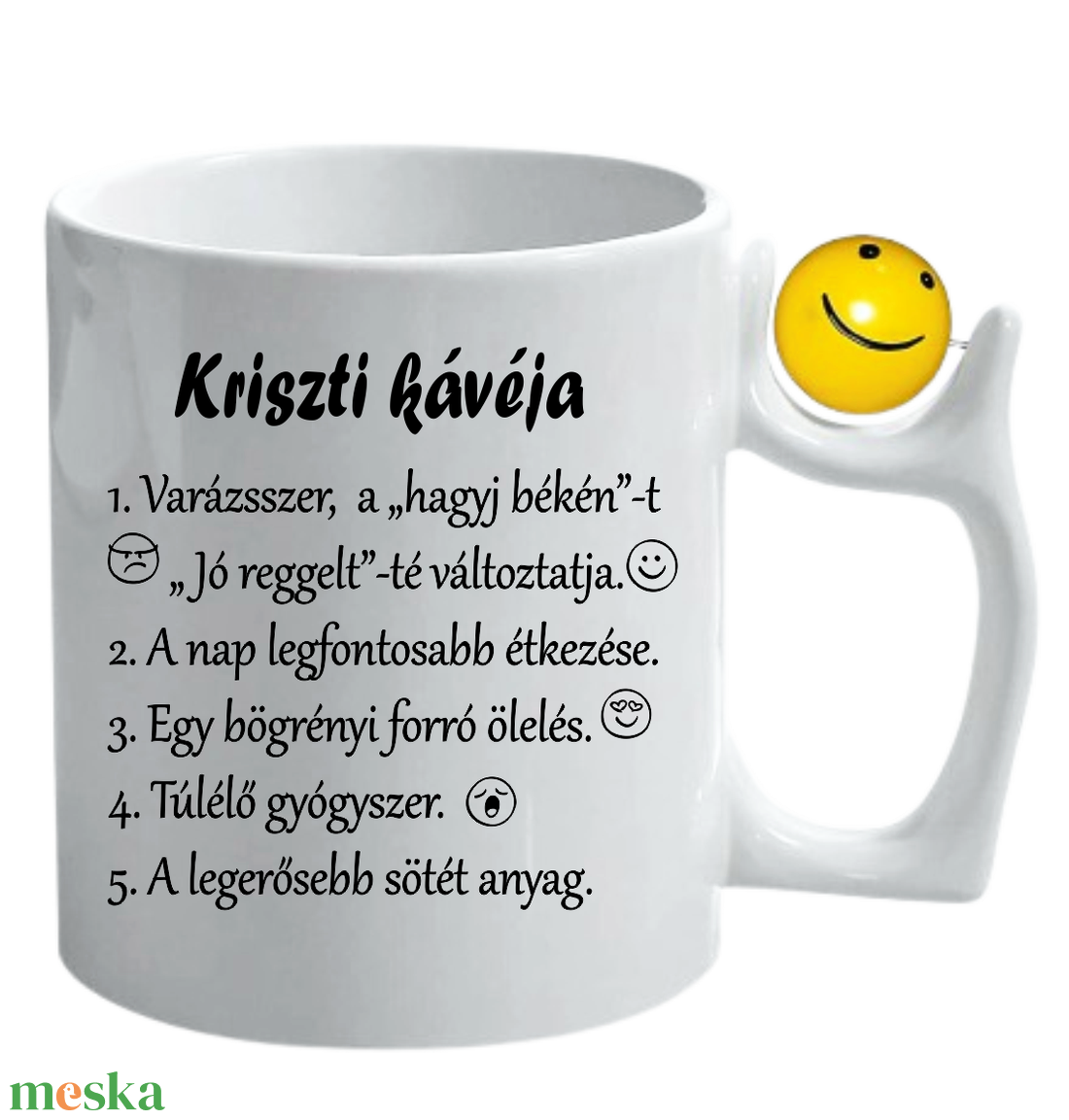 Vicces bögre kávéval ébredőknek forgatható smile figurával - otthon & életmód - konyhafelszerelés, tálalás - tálalás - bögre & csésze - Meska.hu