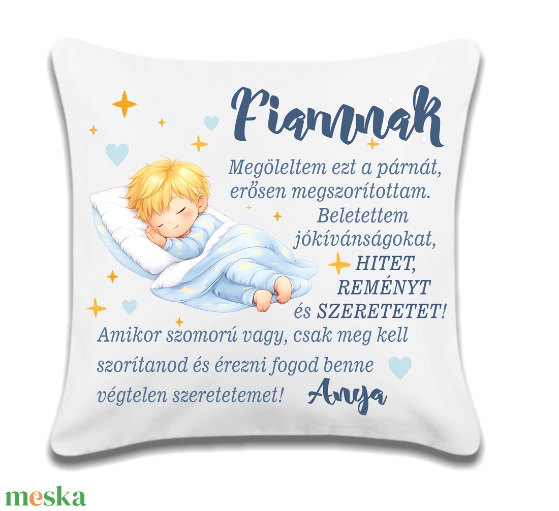 Párna fiú gyermekeknek - baba - mama - babaszoba-dekoráció - gyerek díszpárna - Meska.hu