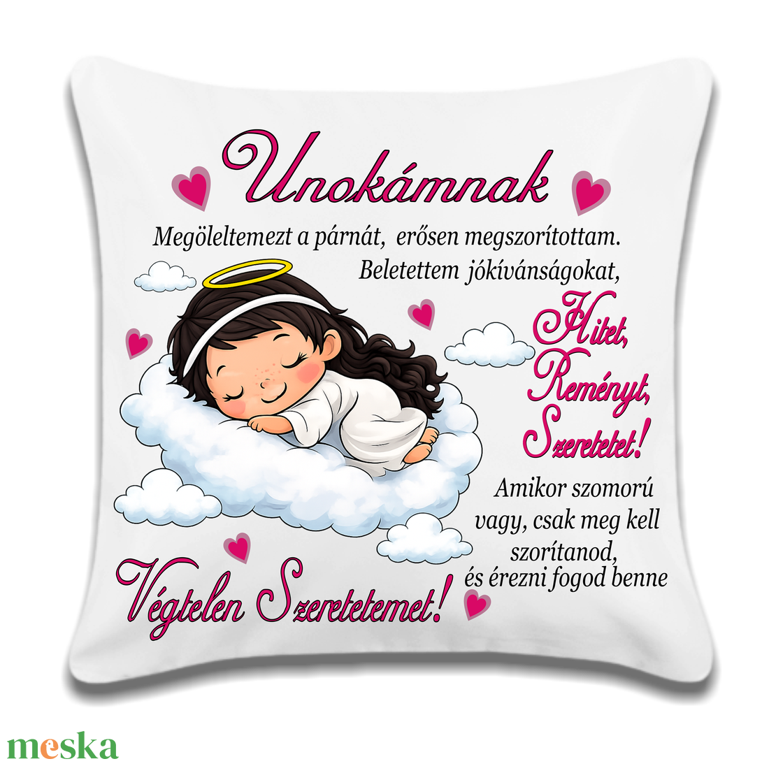Egyedi párna kislány unokának /barna/ - baba - mama - babaszoba-dekoráció - gyerek díszpárna - Meska.hu
