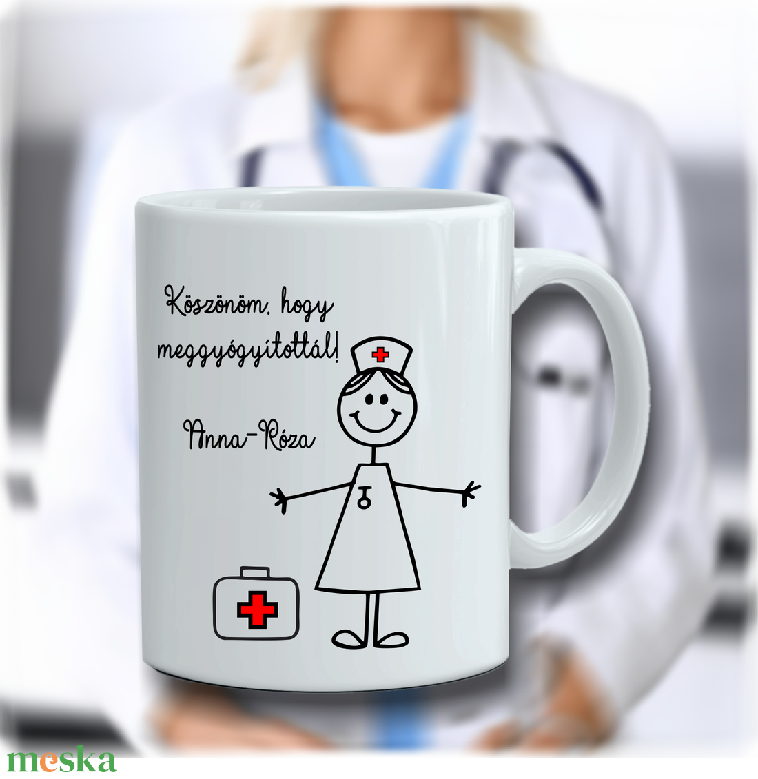 Bögre doktornőnek, nővérnek, ápolónőnek kisgyermektől - otthon & életmód - konyhafelszerelés, tálalás - tálalás - bögre & csésze - Meska.hu