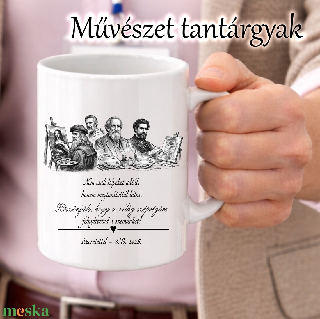 Művészet tantárgyas bögre ballagásra, pedagógusnapra tanárnak - otthon & életmód - konyhafelszerelés, tálalás - tálalás - bögre & csésze - Meska.hu