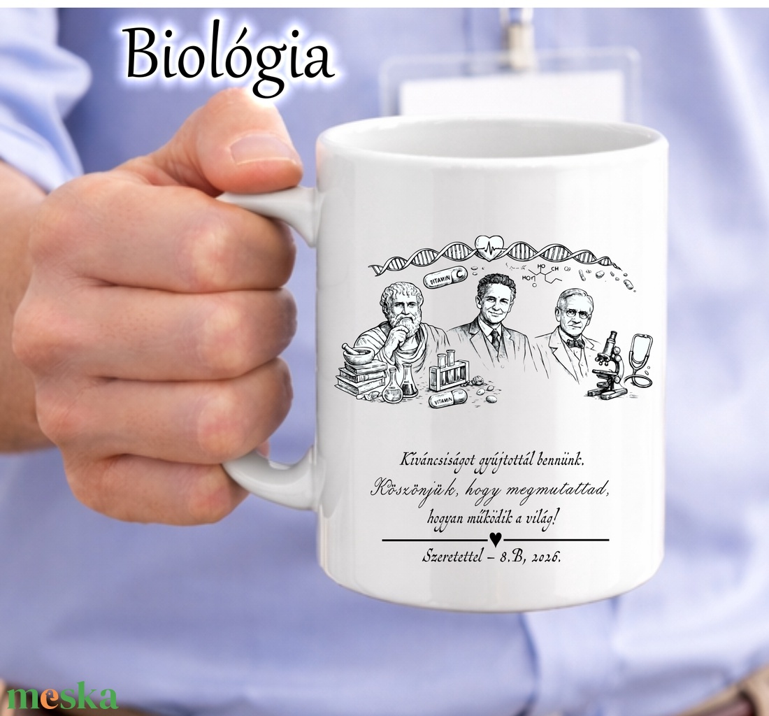 Biológia tantárgyas bögre ballagásra, pedagógusnapra tanárnak - otthon & életmód - konyhafelszerelés, tálalás - tálalás - bögre & csésze - Meska.hu