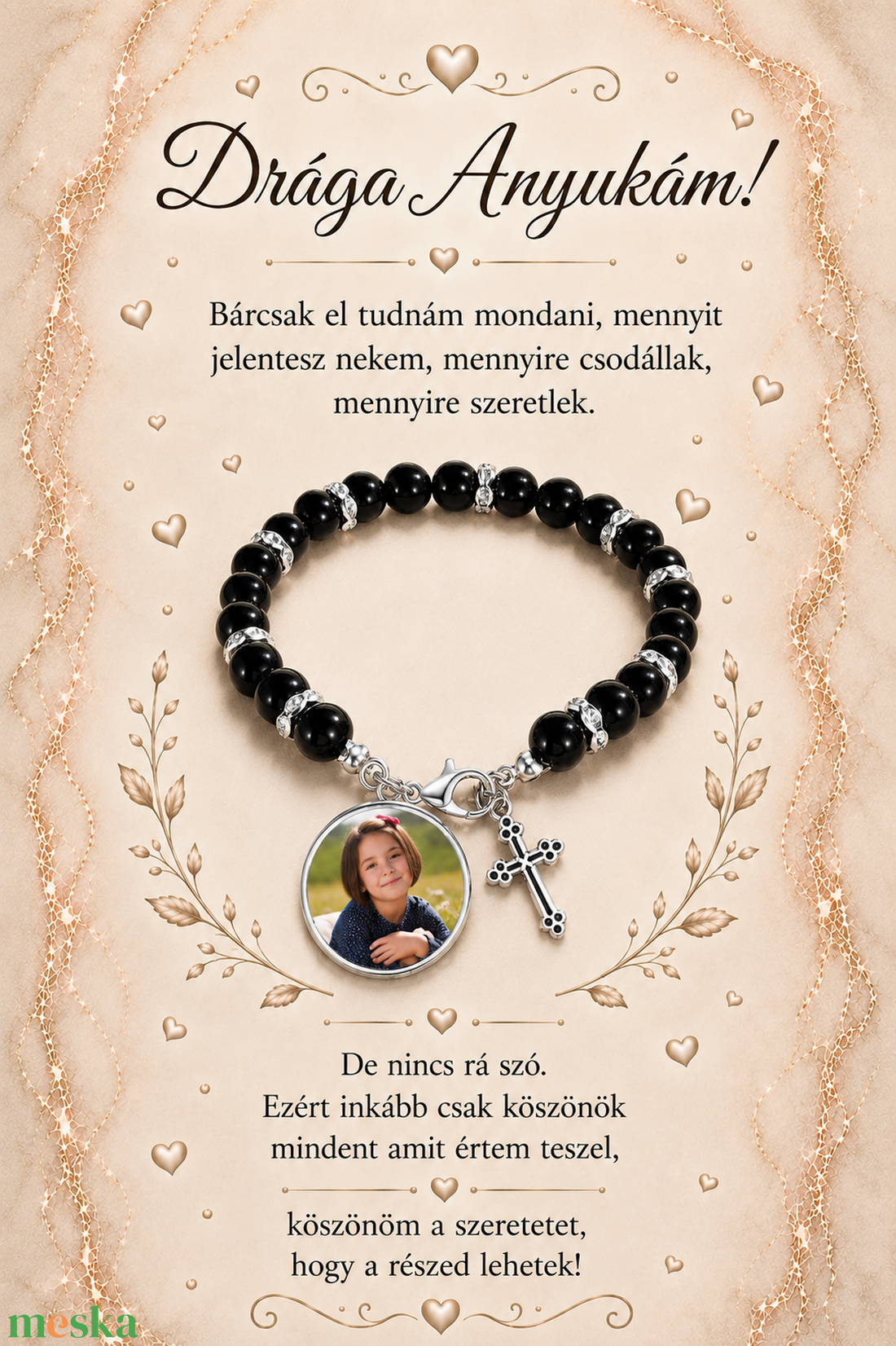 Fényképes karkötő anyukának - ékszer - karkötő - gyöngyös karkötő - Meska.hu