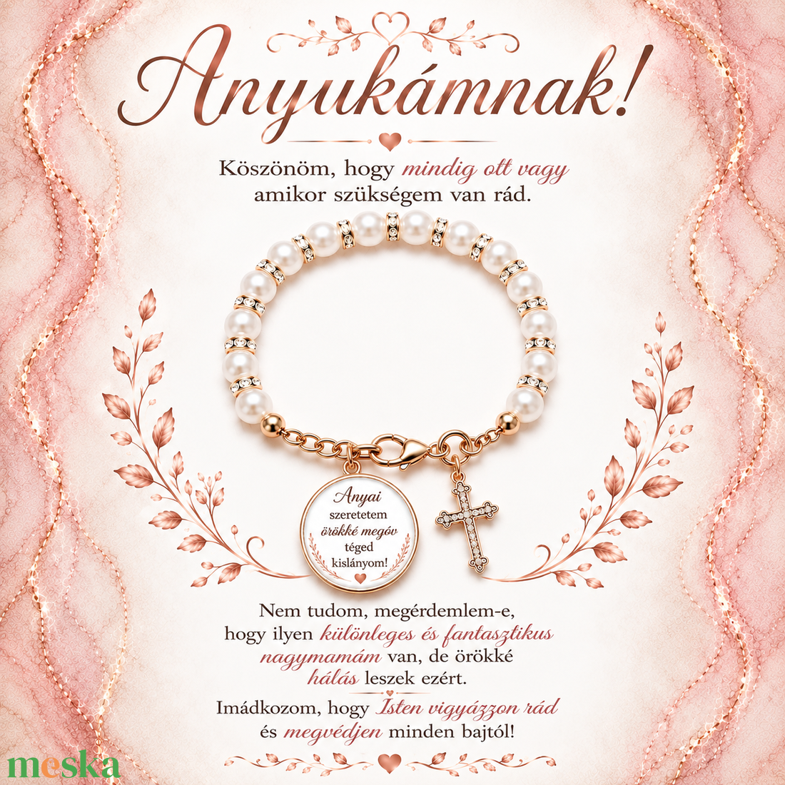 Személyes, egyedi karkötő Édesanyának - ékszer - karkötő - gyöngyös karkötő - Meska.hu