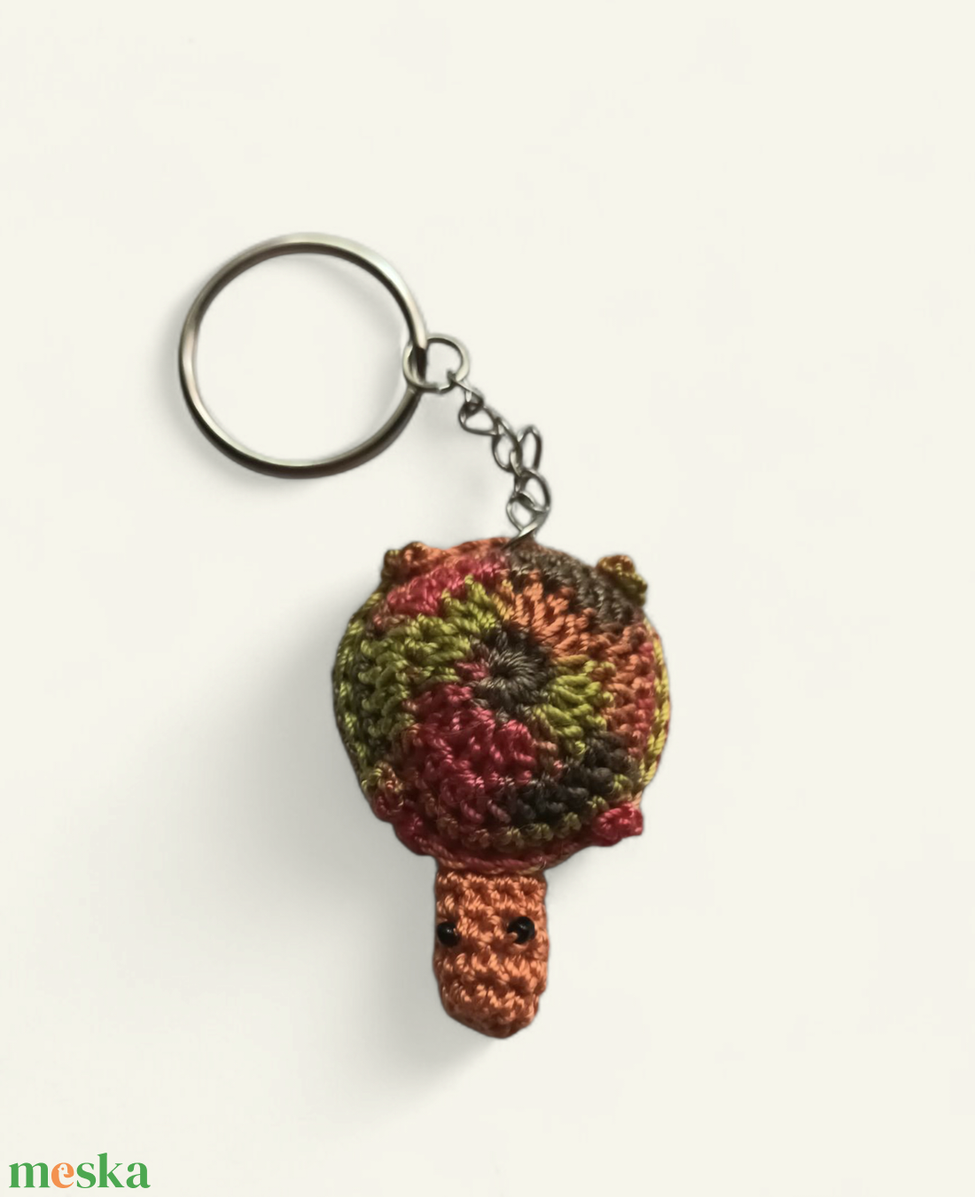 teknős kulcstartó zöld-narancs - táska & tok - kulcstartó & táskadísz - kulcstartó - Meska.hu