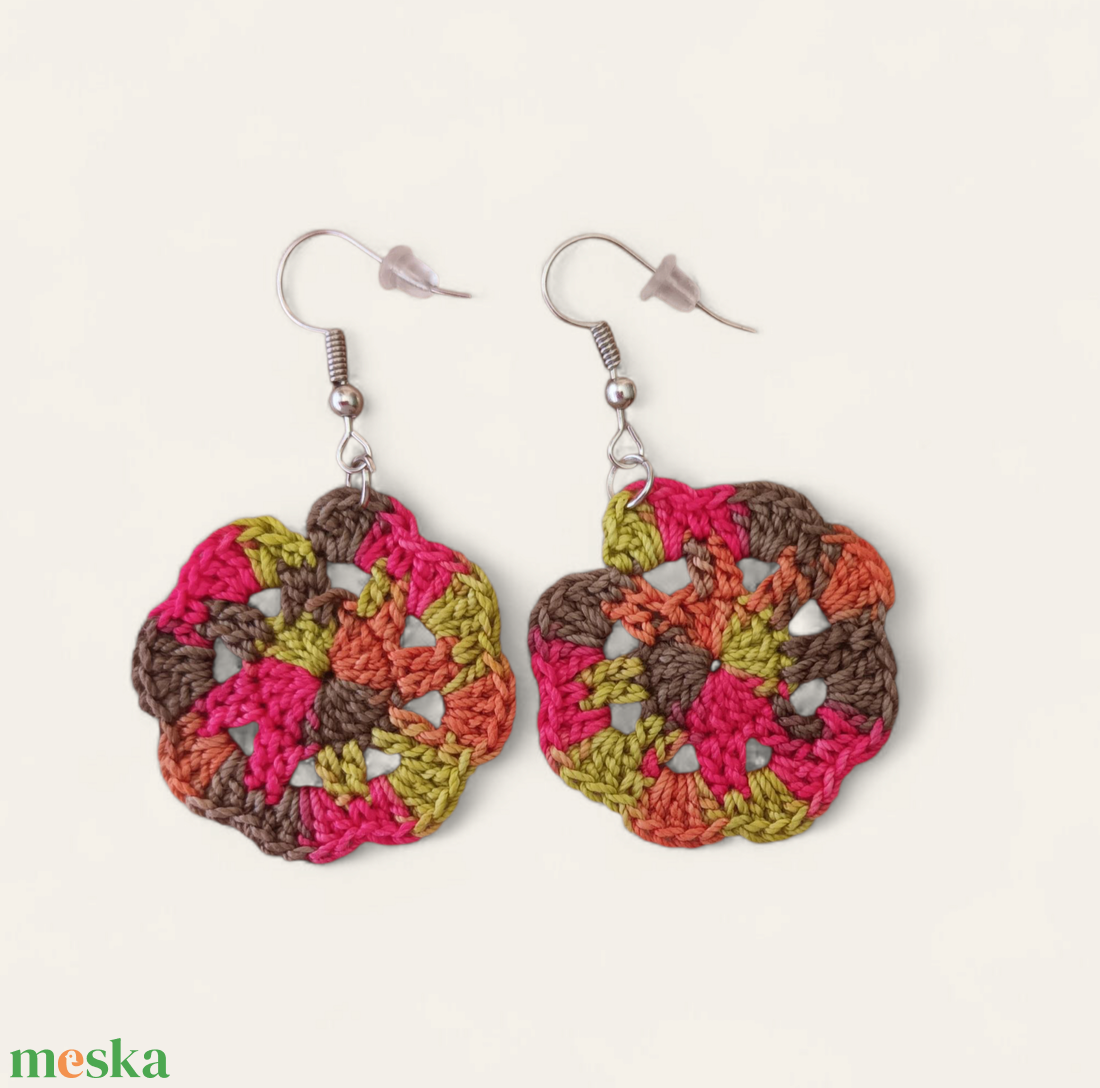 Csipkerózsa fülbevaló ősz - ékszer - fülbevaló - lógó fülbevaló - Meska.hu