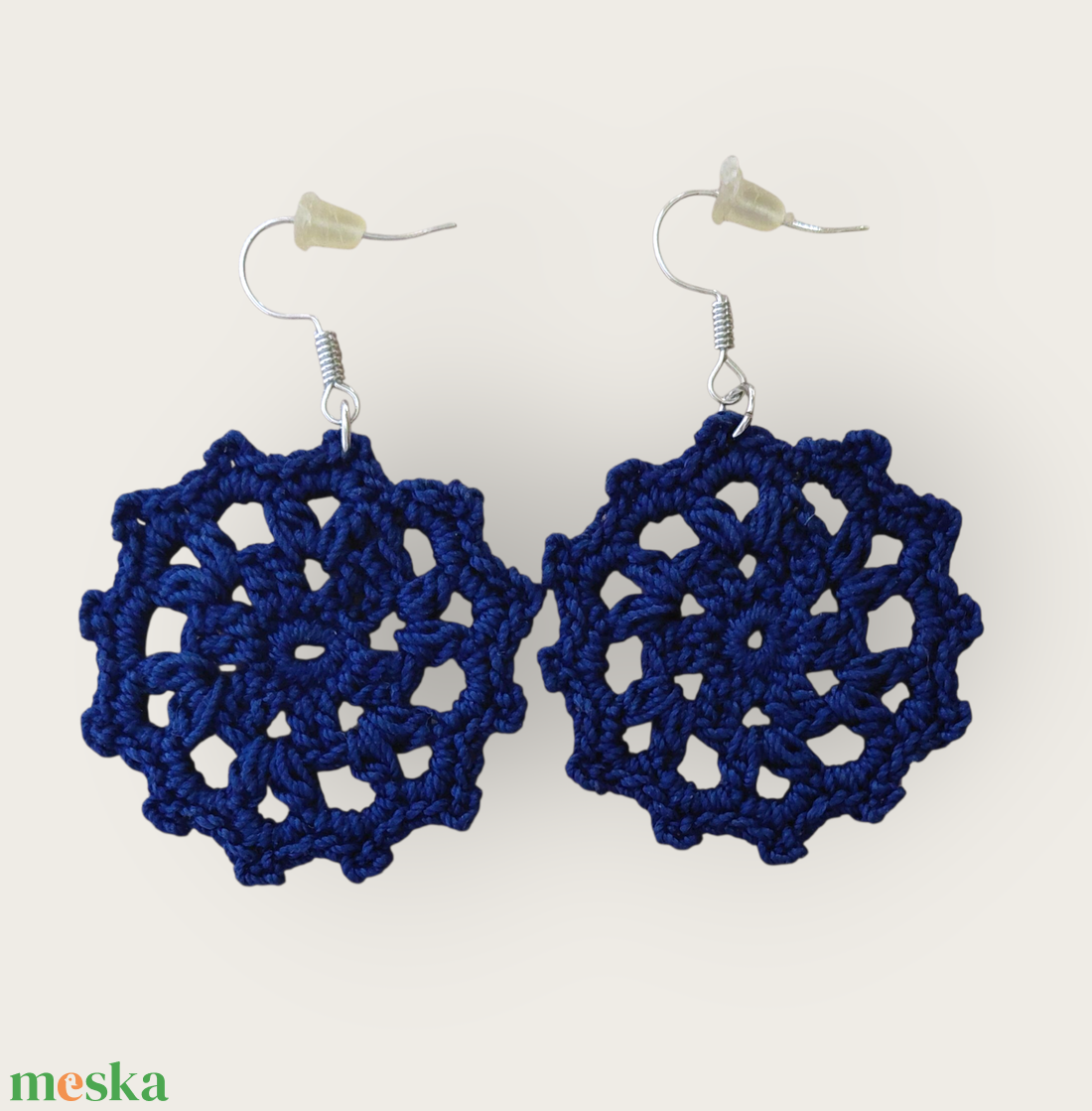 Kristály fülbevaló sötétkék  - ékszer - fülbevaló - lógó fülbevaló - Meska.hu