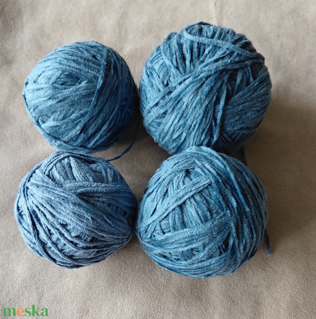 Zsenília fonal vékony acélkék  - diy (csináld magad) - egységcsomag - Meska.hu