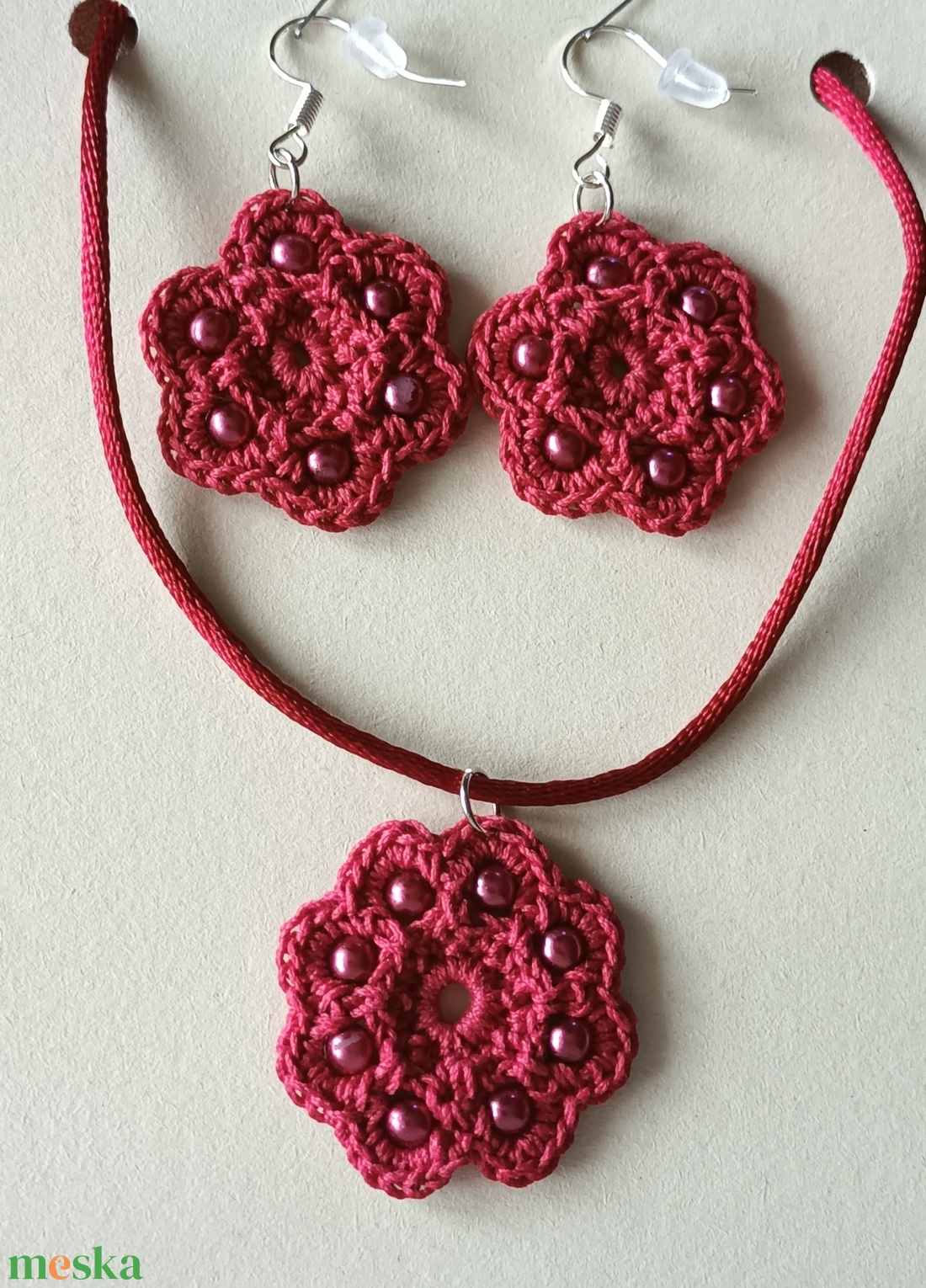 Gerbera  ékszergarnitúra mályva - ékszer - ékszerszett - Meska.hu