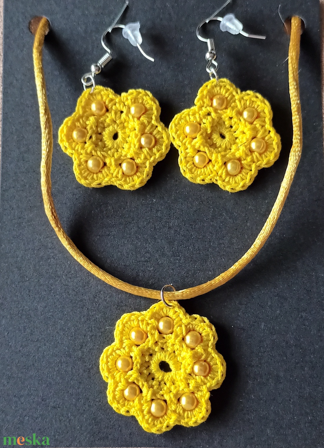 Gerbera  ékszergarnitúra sárga  - ékszer - ékszerszett - Meska.hu
