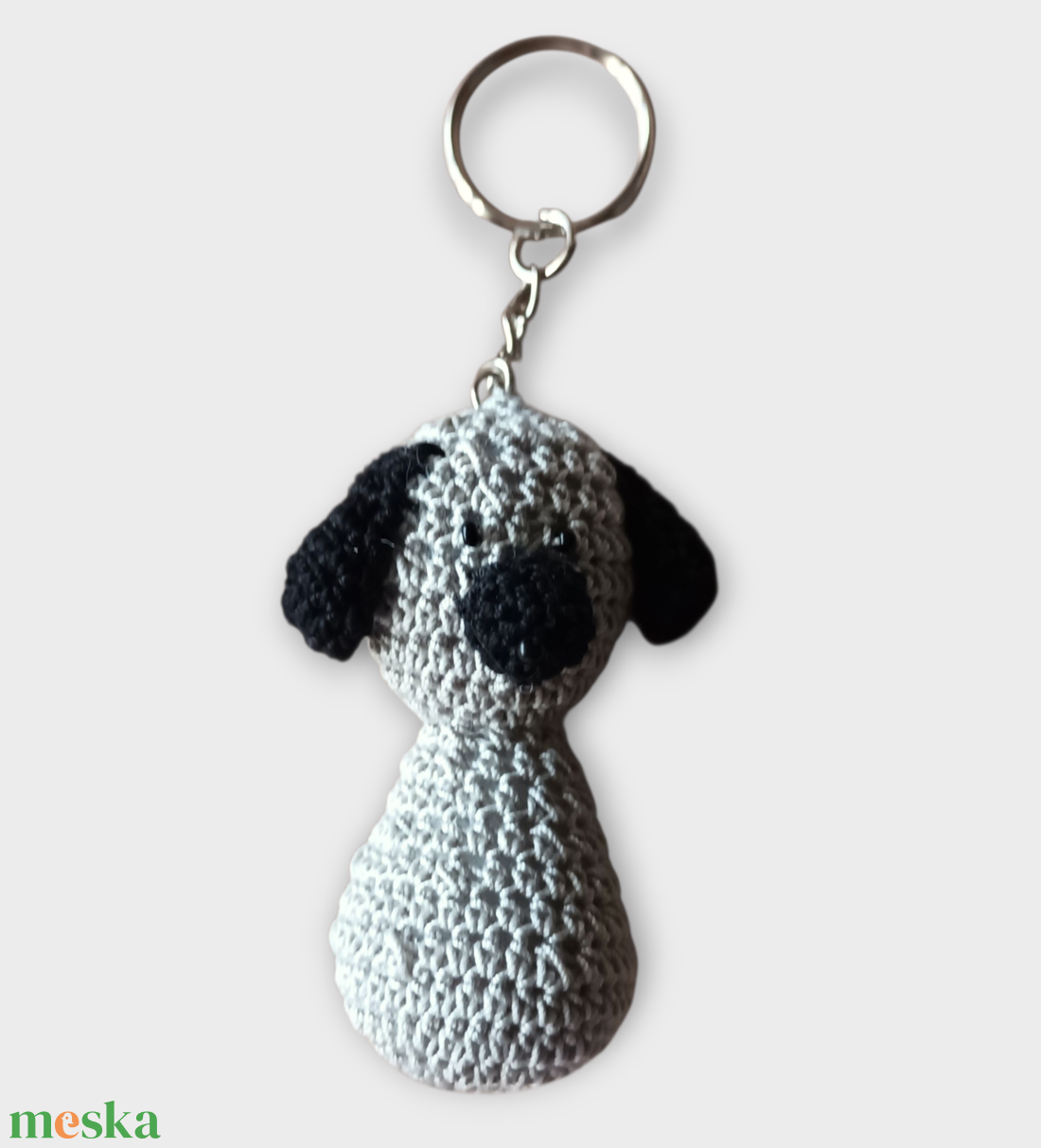 Kutyás kulcstartó szürke-fekete - táska & tok - kulcstartó & táskadísz - kulcstartó - Meska.hu