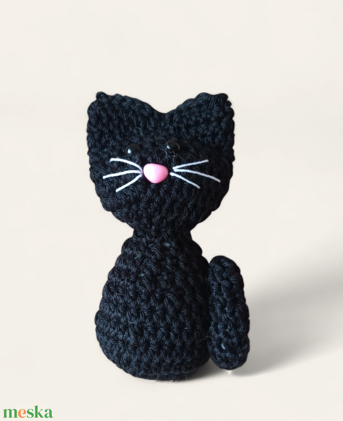 Ülő cica fekete - játék & sport - plüssállat & játékfigura - cica - Meska.hu