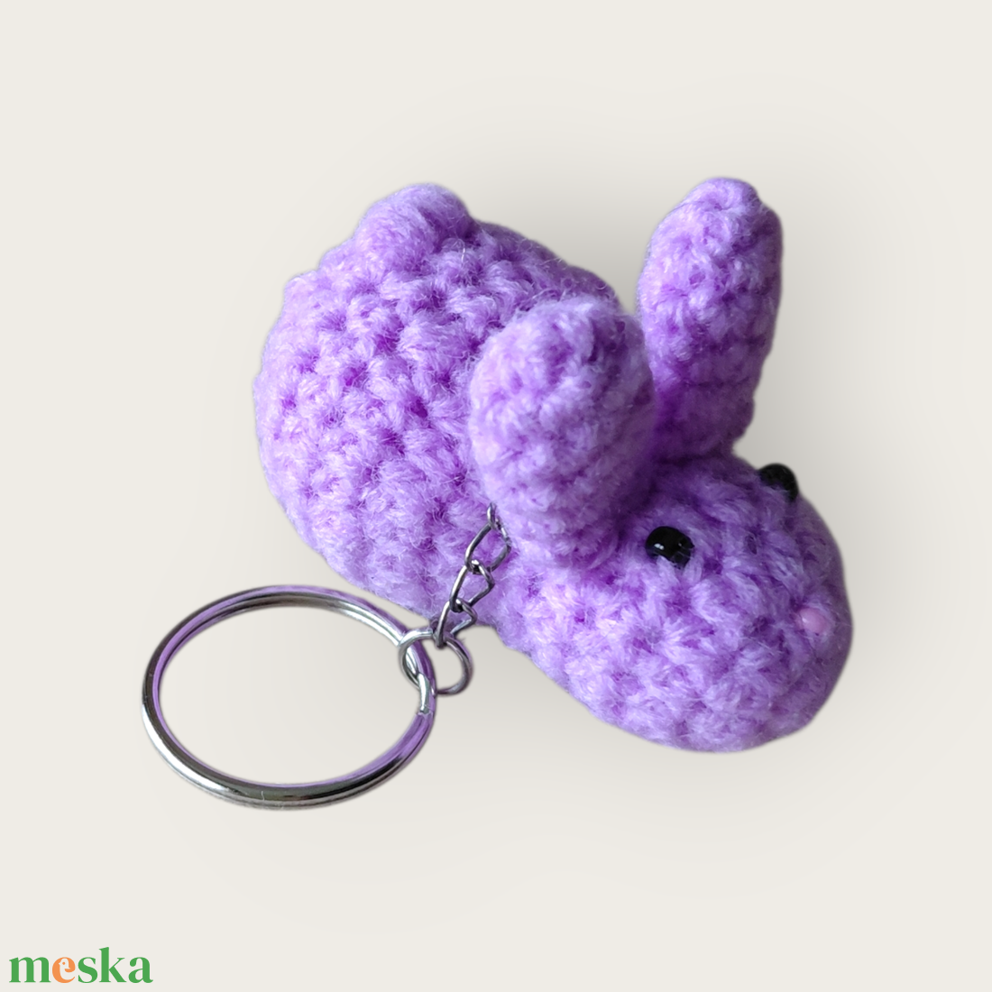 Nyuszis kulcstartó lila - táska & tok - kulcstartó & táskadísz - táskaakasztó - Meska.hu