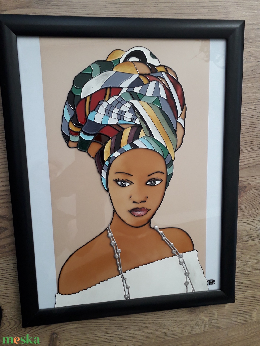 Afrikai nő - művészet - festmény - üvegfestmény - Meska.hu Afrikai nő - művészet - festmény - üvegfestmény - Meska.hu
