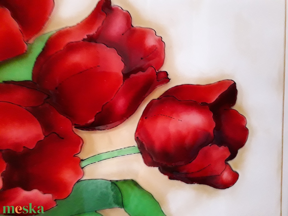 Tulipánok - művészet - festmény - üvegfestmény - Meska.hu Tulipánok - művészet - festmény - üvegfestmény - Meska.hu
