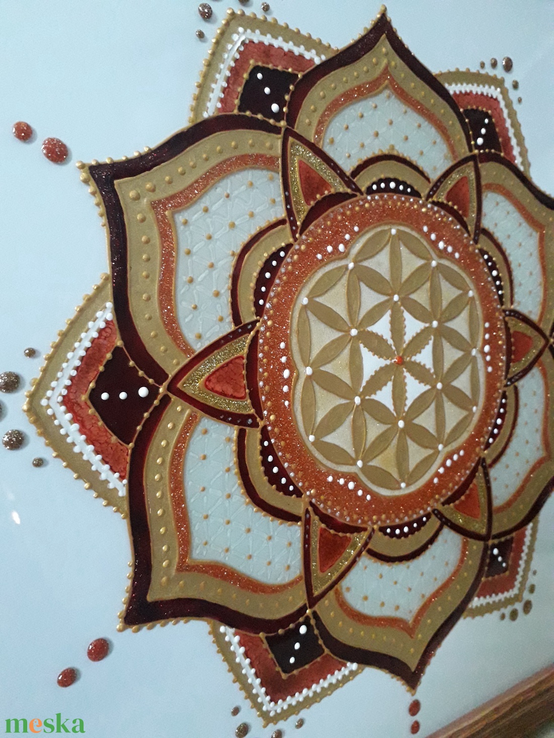 Mandala - művészet - festmény - üvegfestmény - Meska.hu