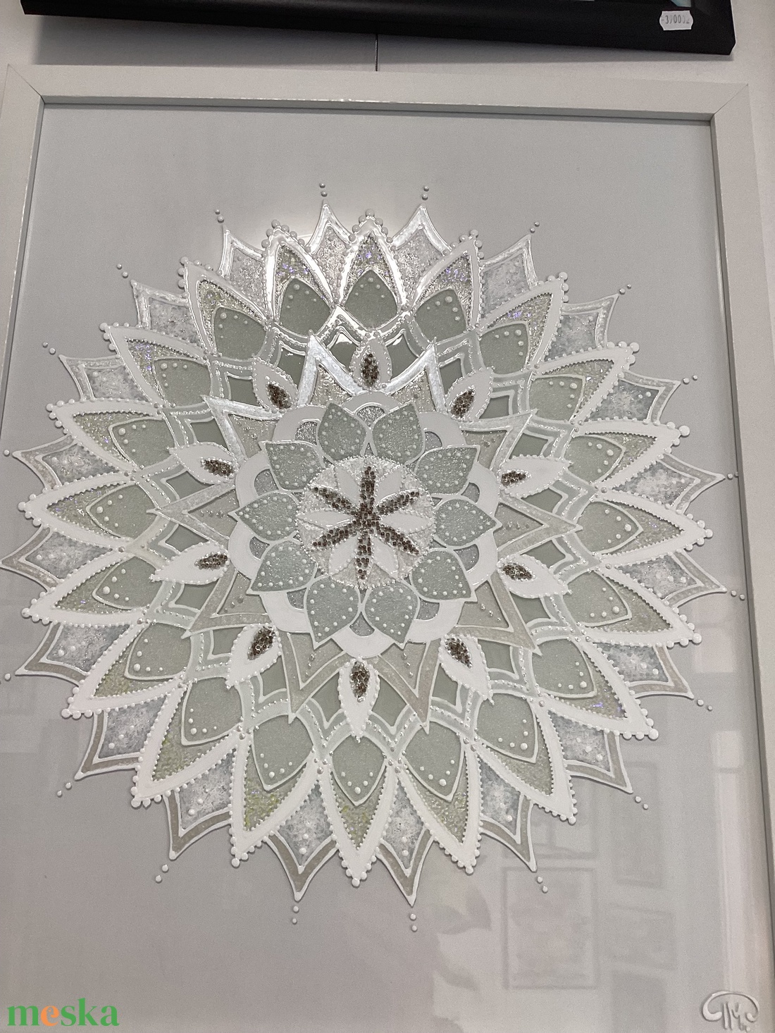 Fehér Mandala - otthon & életmód - dekoráció - kép & falikép - üvegkép - Meska.hu