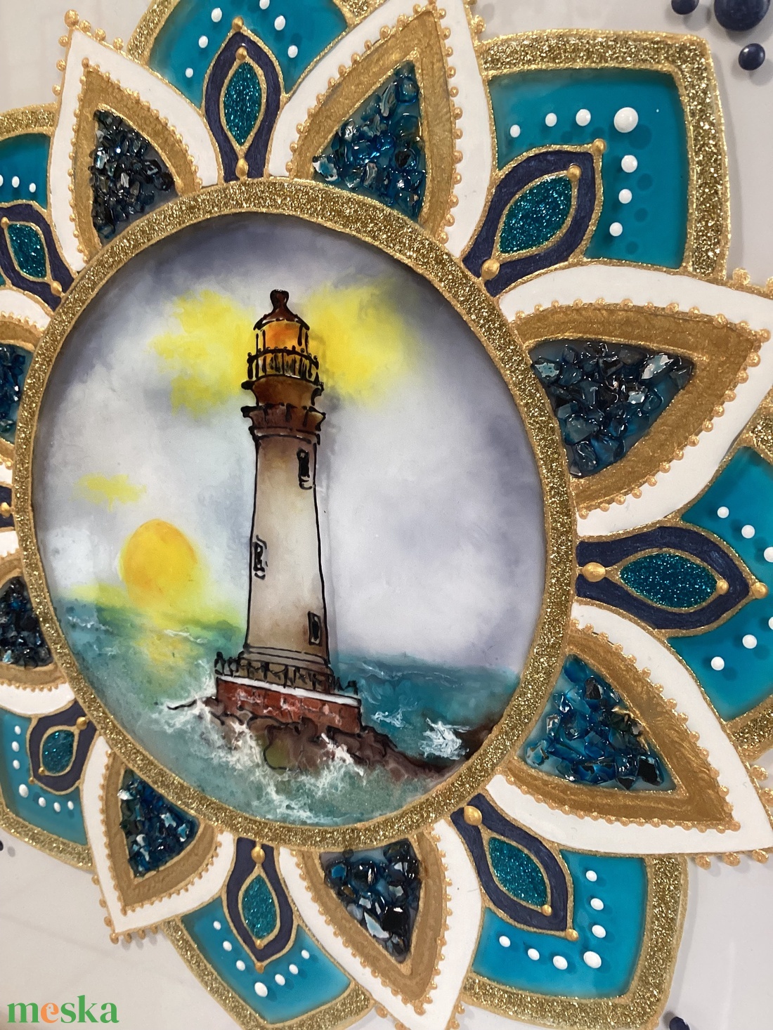 Tenger Mandala - otthon & életmód - dekoráció - kép & falikép - üvegkép - Meska.hu