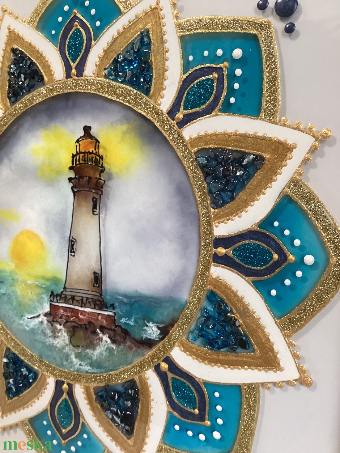 Tenger Mandala - otthon & életmód - dekoráció - kép & falikép - üvegkép - Meska.hu