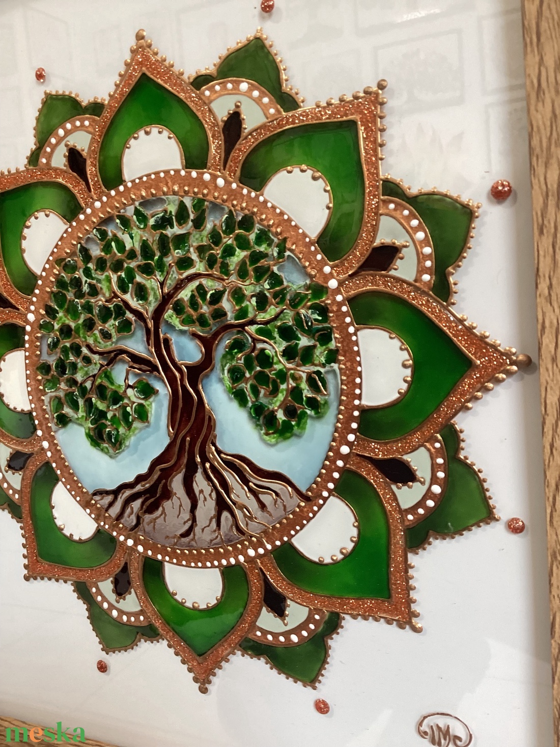 Életfás Mandala Üvegfestmény - otthon & életmód - dekoráció - kép & falikép - üvegkép - Meska.hu