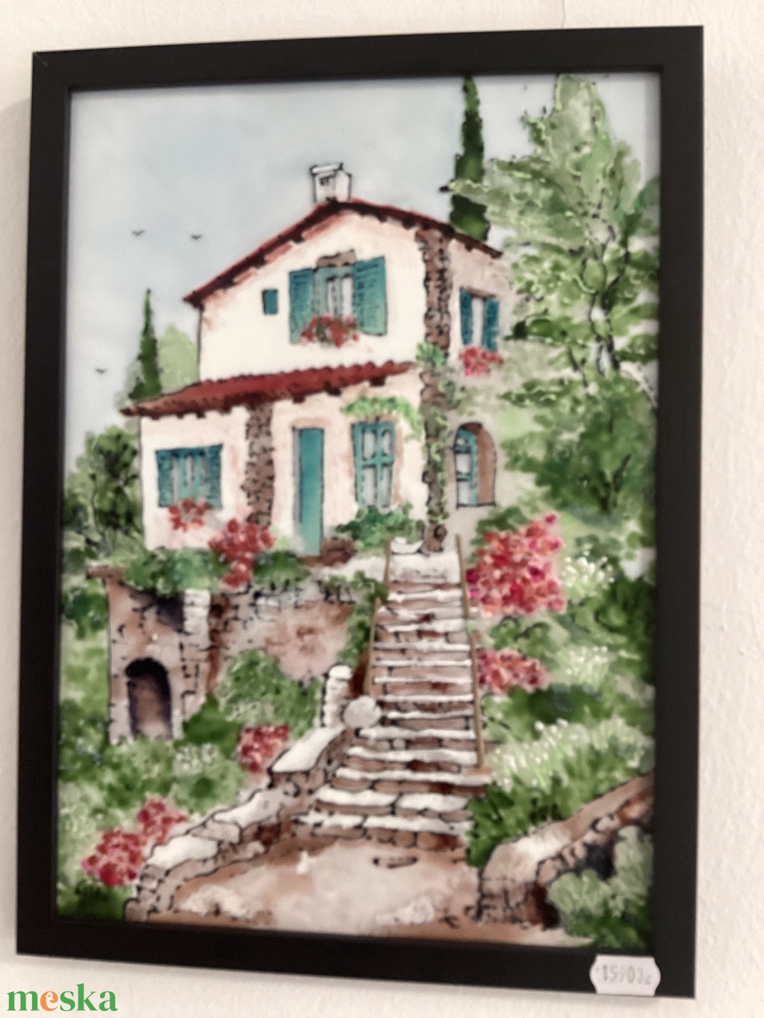 Mediterrán üvegfestmény - otthon & életmód - dekoráció - kép & falikép - üvegkép - Meska.hu