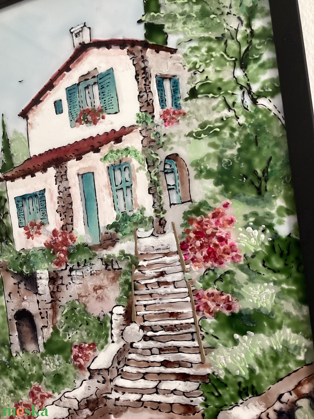 Mediterrán üvegfestmény - otthon & életmód - dekoráció - kép & falikép - üvegkép - Meska.hu