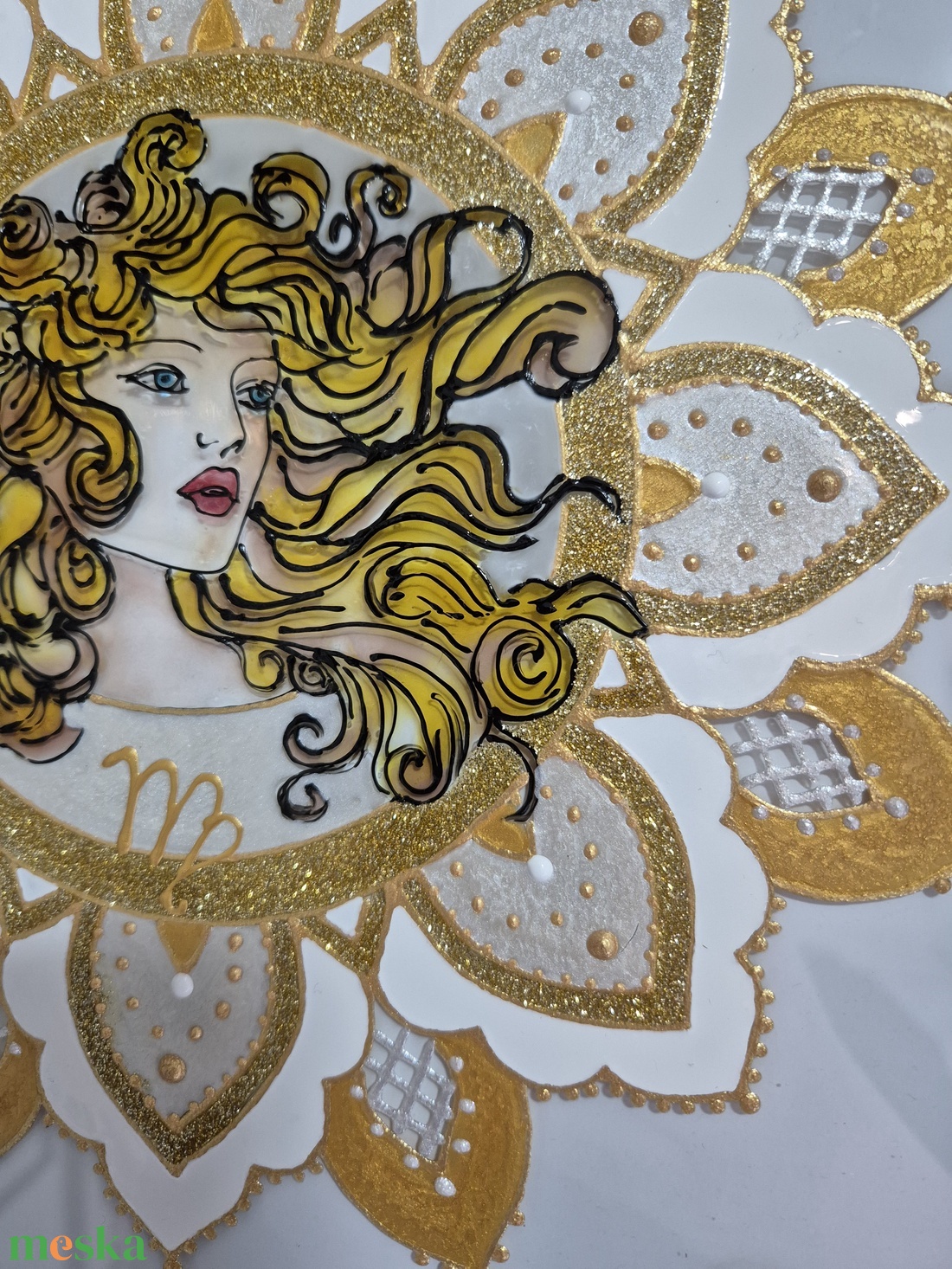 Szűz mandala üvegfestmény - otthon & életmód - dekoráció - kép & falikép - üvegkép - Meska.hu