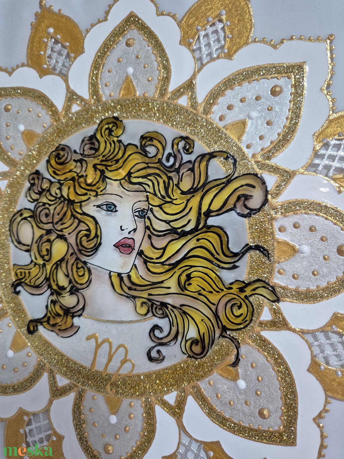 Szűz mandala üvegfestmény - otthon & életmód - dekoráció - kép & falikép - üvegkép - Meska.hu