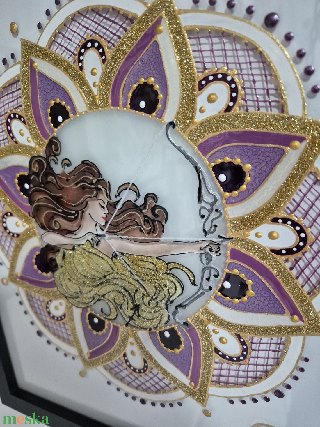 Nyilas mandala üvegfestmény - otthon & életmód - dekoráció - kép & falikép - üvegkép - Meska.hu