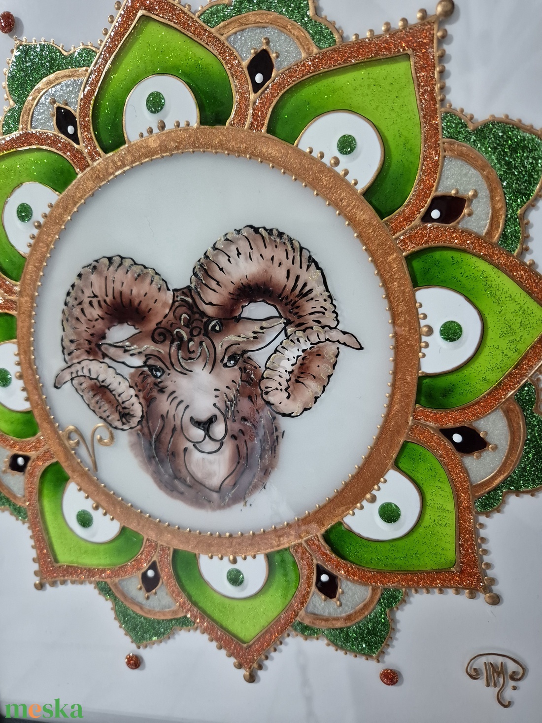 Kos mandala üvegfestmény - otthon & életmód - dekoráció - kép & falikép - üvegkép - Meska.hu