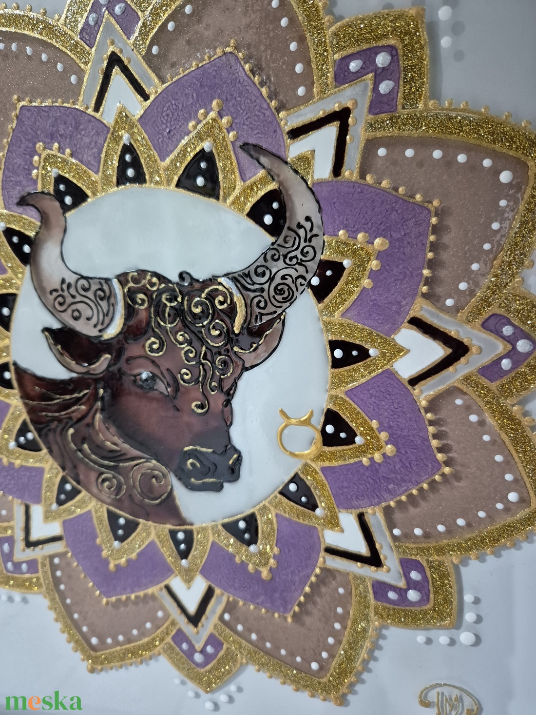 Bikás mandala üvegfestmény - otthon & életmód - dekoráció - kép & falikép - üvegkép - Meska.hu