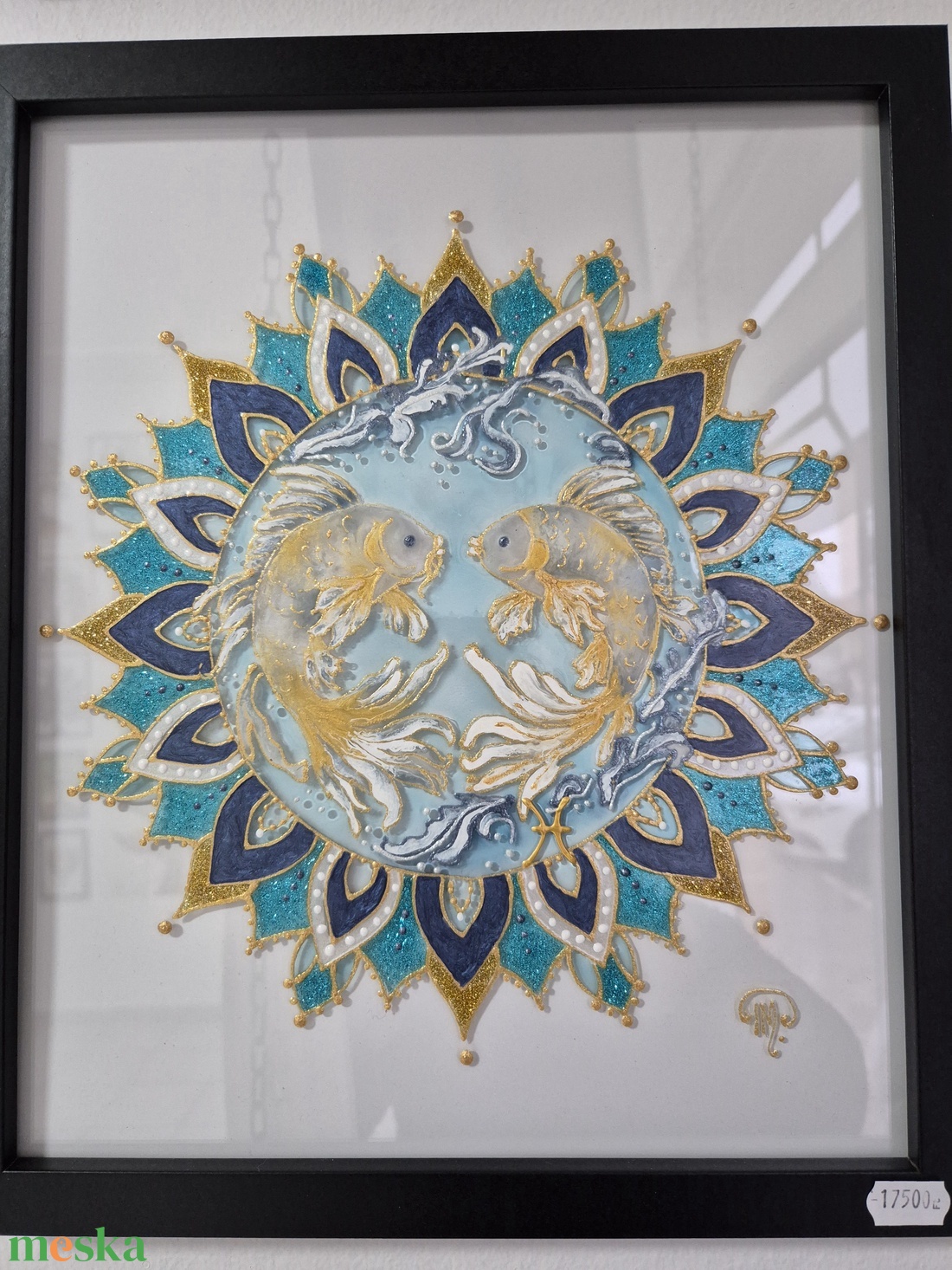 Halak mandalás üvegfestmény - otthon & életmód - dekoráció - kép & falikép - üvegkép - Meska.hu