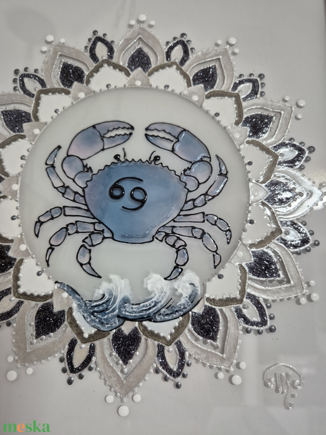 Rákos mandala üvegfestmény - otthon & életmód - dekoráció - kép & falikép - üvegkép - Meska.hu