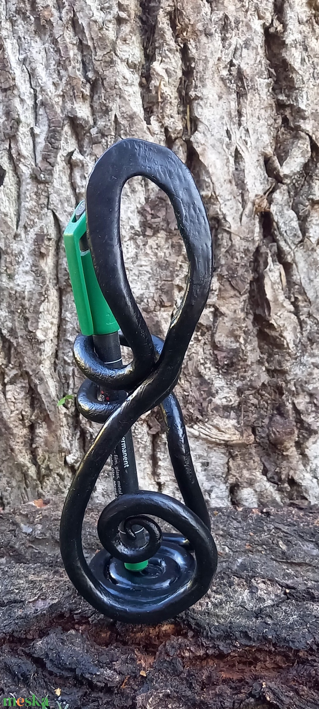 Violinkulcs alakú kovácsoltvas írószertartó  - otthon & életmód - papír, írószer - tolltartó & ceruzatekercs - Meska.hu