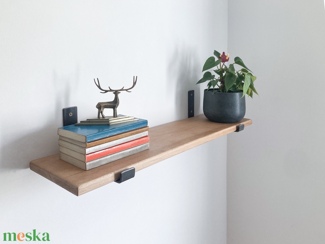 Polctartó konzol (natúr acél 20 cm) - otthon & életmód - bútor - polc - Meska.hu